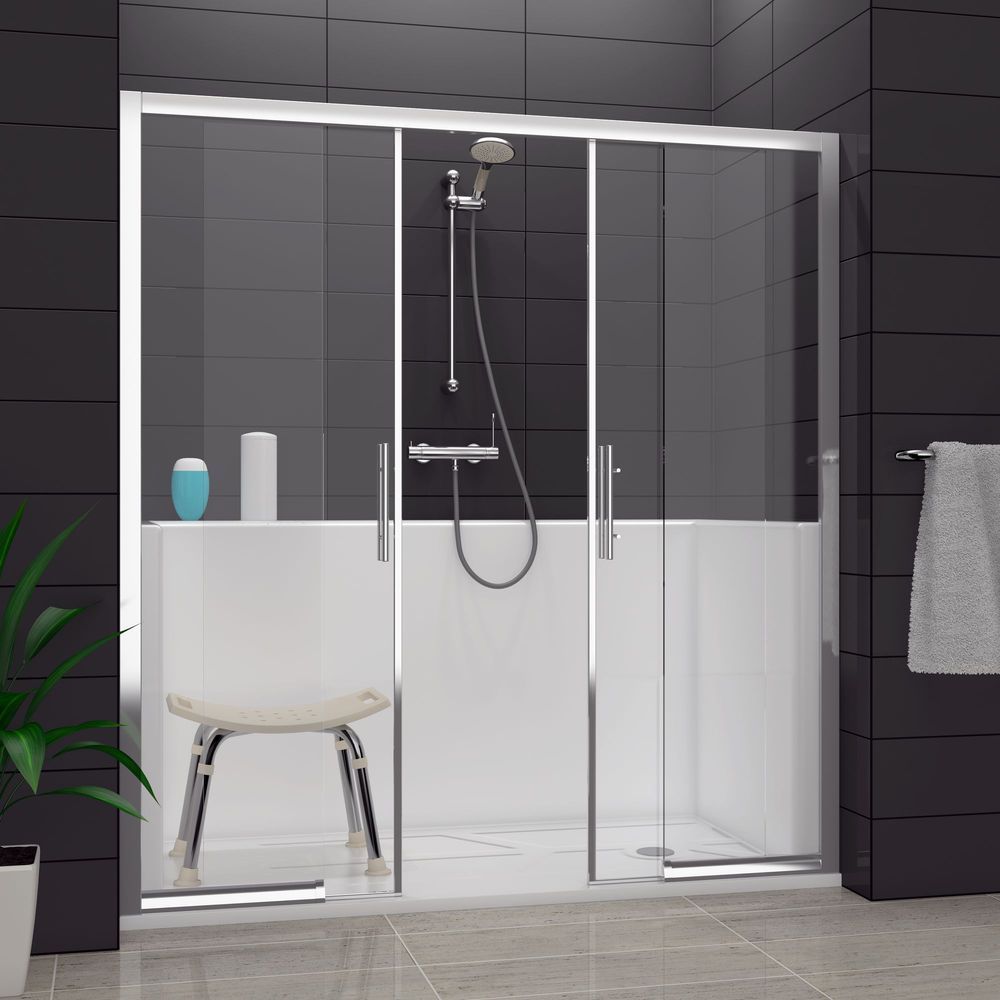 Douche adaptée PMR avec ouverture large