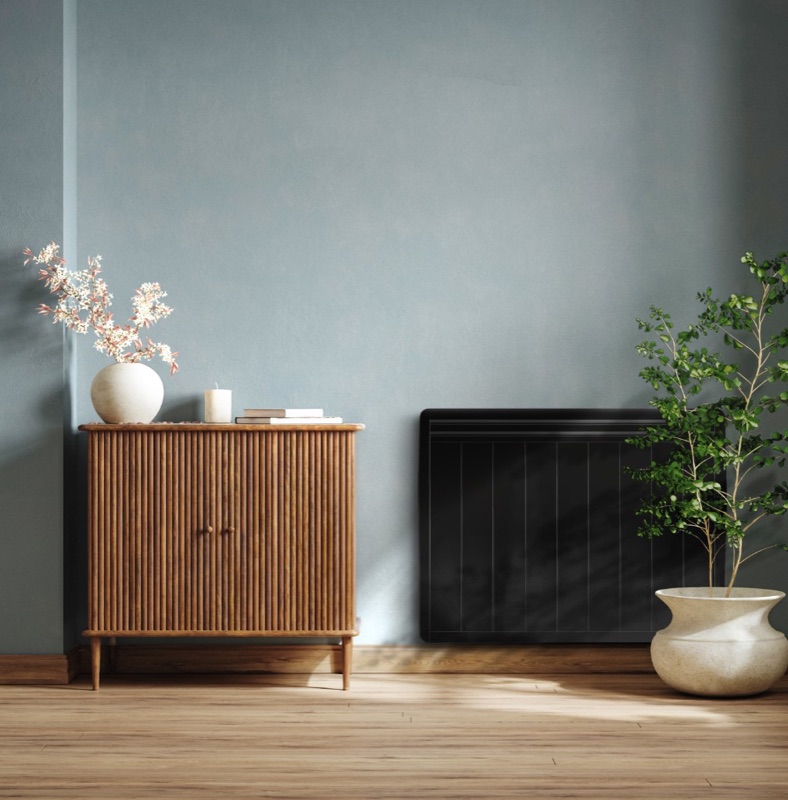 Radiateur à inertie intégré dans une pièce à vivre